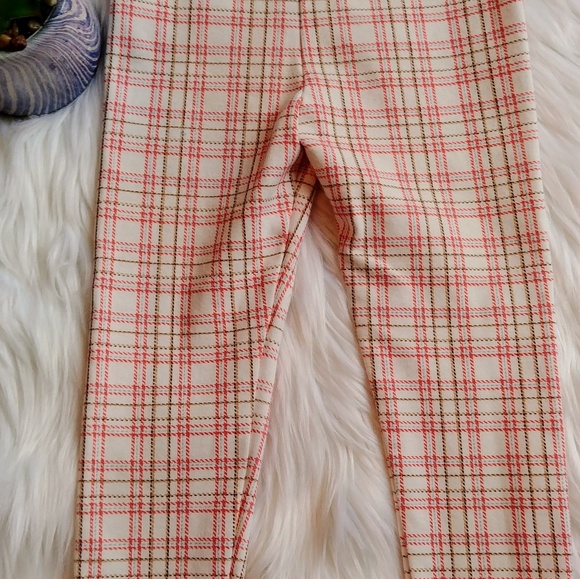 Janie and Jack Button-Cuff Plaid Ponte Pant EUC - Picture 5 of 7